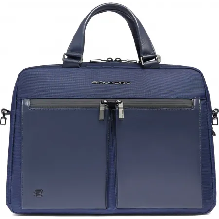Деловая сумка Piquadro Orion CA6623S136/BLU с отделением для ноутбука синий ткань/натур.кожа