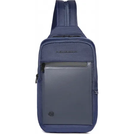 Рюкзак слинг мужской Piquadro Orion CA6625S136/BLU синий ткань/натур.кожа