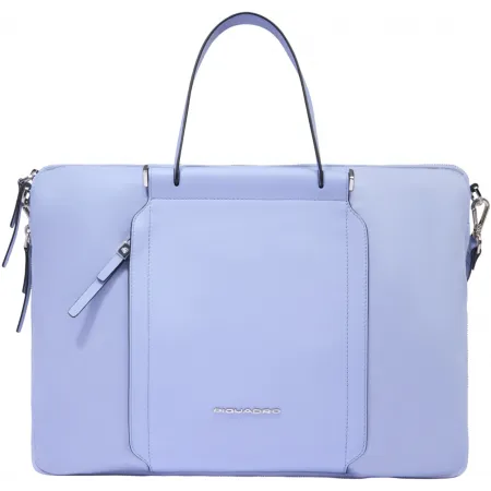 Деловая сумка женская Piquadro Lyra CA4021W92T/VI с отделением для ноутбука 15.6" лавандовая ткань/натур.кожа