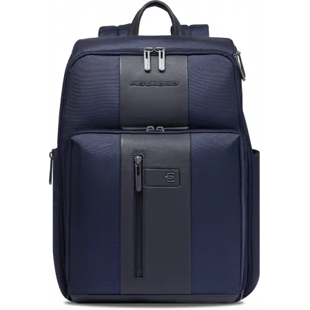 Рюкзак Piquadro Brief2 CA6648BR2/BLU темно-синий нейлон/натур.кожа