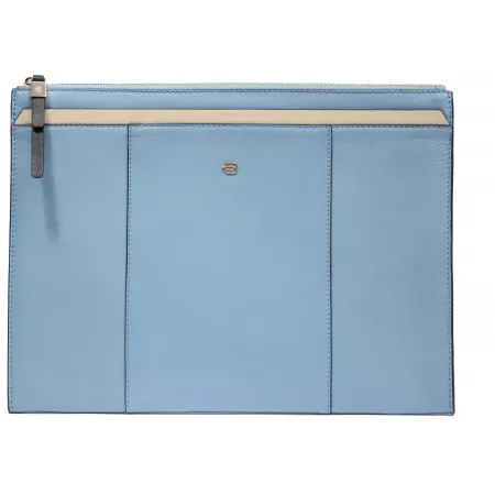 Клатч женский Piquadro Circle AC6369W92/AZBE2 голубой/бежевый натур.кожа