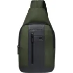 Рюкзак слинг мужской Piquadro CA4536BR2/VE2 хаки ткань/натур.кожа