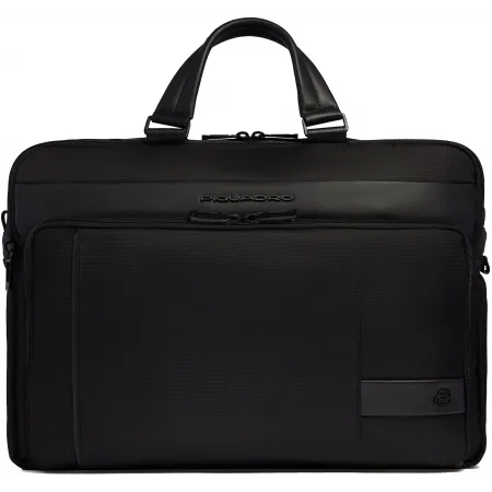 Деловая сумка Piquadro Wollem CA6637W129/N с отделением для ноутбука черный полиэстер/натур.кожа