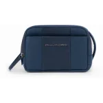 Косметичка Piquadro Brief2 BY6149BR2/BLU синий нейлон/натур.кожа