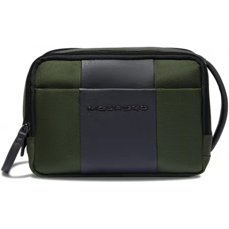 Косметичка Piquadro Brief2 BY6149BR2/VE2 хаки нейлон/натур.кожа