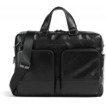 Деловая сумка мужская Piquadro Philip CA6793W136/N с отделением для ноутбука 15.6" черная натур.кожа