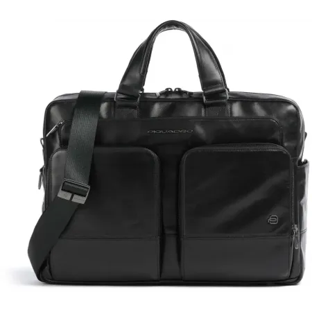 Деловая сумка мужская Piquadro Philip CA6793W136/N с отделением для ноутбука 15.6" черная натур.кожа Деловая сумка мужская Piquadro Philip CA6793W136/N с отделением для ноутбука 15.6" черная натур.кожа