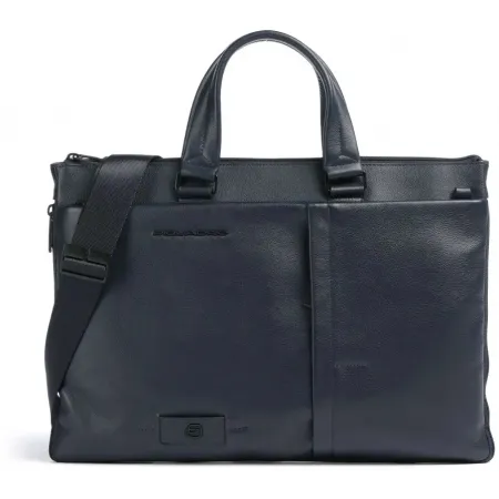 Деловая сумка мужская Piquadro Russel CA4021W137/BLU с отделением для ноутбука 15.6" синяя натур.кожа