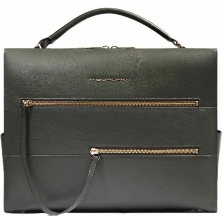 Деловая сумка Piquadro Patricia CA6774W140/VE с отделением для ноутбука 14" зеленая натур.кожа Деловая сумка Piquadro Patricia CA6774W140/VE с отделением для ноутбука 14" зеленая натур.кожа