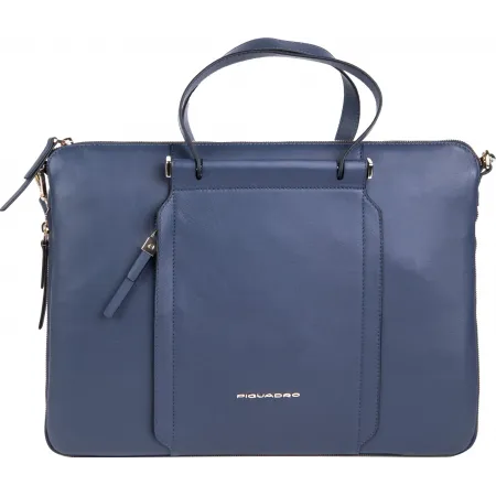 Деловая сумка женская Piquadro Circle CA4021W92/BLU4 с отделением для ноутбука 15.6" синяя натур.кожа