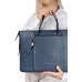 Деловая сумка женская Piquadro Circle CA4021W92/BLU4 с отделением для ноутбука 15.6" синяя натур.кожа