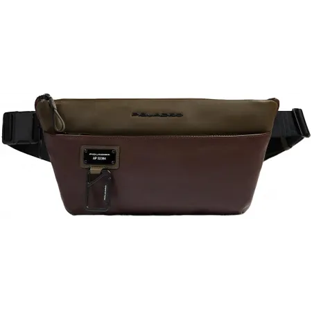 Рюкзак слинг Piquadro Harper CA6881AP/VETM коричневый/зеленый кожа