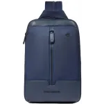 Рюкзак слинг мужской Piquadro Marcel CA6448W138/BLU синий нейлон/натур.кожа Рюкзак слинг мужской Piquadro Marcel CA6448W138/BLU синий нейлон/натур.кожа