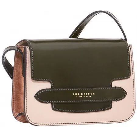 Сумка женская The Bridge Lucrezia Wow 0419200P/YV бежевая/зеленая натур.кожа/замша