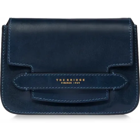 Сумка кросс-боди женская The Bridge Lucrezia 04192001/YH темно-синяя натур.кожа
