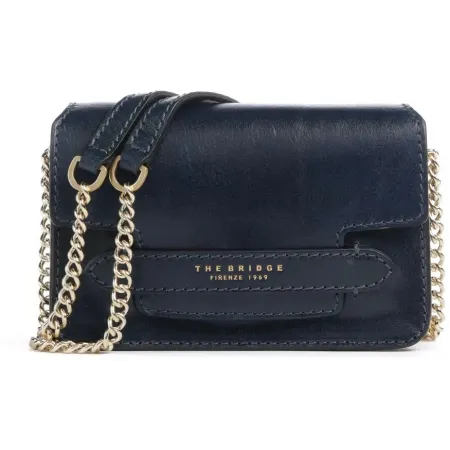 Сумка кросс-боди женская The Bridge Lucrezia 04121401/YH темно-синяя натур.кожа