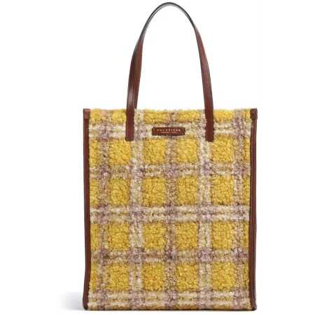 Сумка шоппер The Bridge Mirra 041304FY/YS желтая/коричневая текстиль/натур.кожа