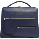 Деловая сумка женская Piquadro Patricia CA6774W140/BLU с отделением для ноутбука 14" темно-синяя натур.кожа