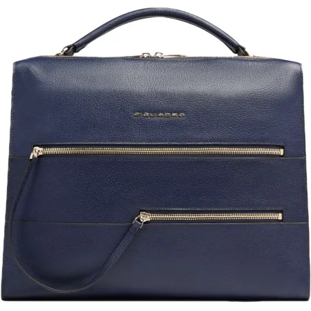 Деловая сумка женская Piquadro Patricia CA6774W140/BLU с отделением для ноутбука 14" темно-синяя натур.кожа