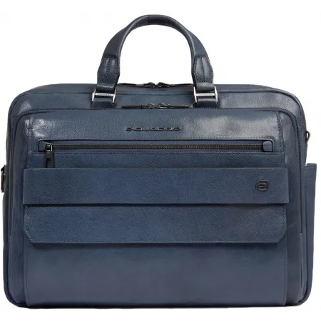Деловая сумка мужская Piquadro Solm CA7025S141/AV с отделением для ноутбука 14" серая натур.кожа