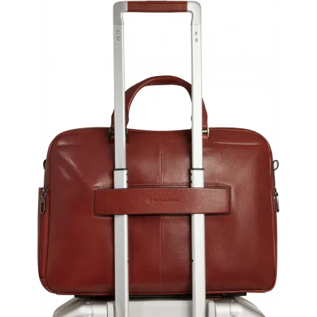 Деловая сумка мужская Piquadro Solm CA7025S141/CU с отделением для ноутбука 14" табачная натур.кожа