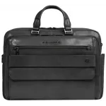 Деловая сумка мужская Piquadro Solm CA7025S141/N с отделением для ноутбука 14" черная натур.кожа