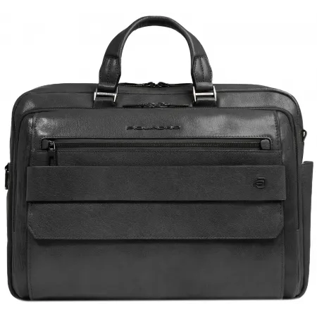 Деловая сумка мужская Piquadro Solm CA7025S141/N с отделением для ноутбука 14" черная натур.кожа
