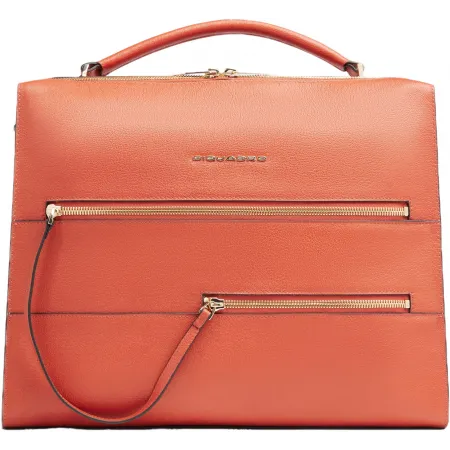 Деловая сумка женская Piquadro Patricia CA4098W140/AR с отделением для ноутбука 14" коралловая натур.кожа