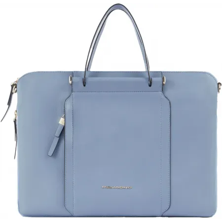 Деловая сумка женская Piquadro Circle CA4021W92/AZ3 с отделением для ноутбука 15.6" голубая натур.кожа
