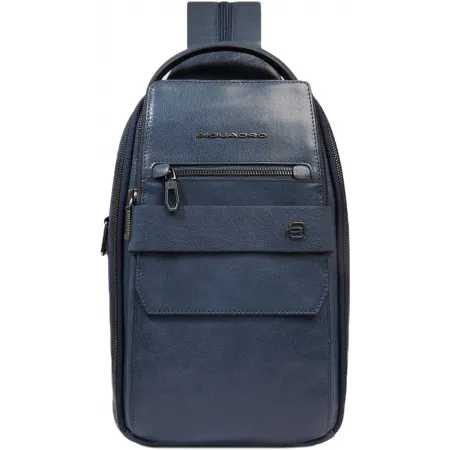 Рюкзак слинг мужской Piquadro Solm CA7028S141/AV серо-голубой кожа Рюкзак слинг мужской Piquadro Solm CA7028S141/AV серо-голубой кожа
