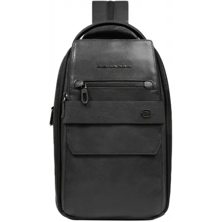 Рюкзак слинг мужской Piquadro Solm CA7028S141/N черный кожа Рюкзак слинг мужской Piquadro Solm CA7028S141/N черный кожа