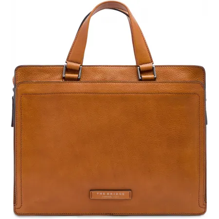 Деловая сумка The Bridge Leone Soft 063026D3/74 с отделением для ноутбука 13" коньячная натур.кожа