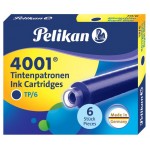 Картридж Pelikan INK 4001 TP/6 (PL301176) Royal Blue чернила для ручек перьевых (6шт)