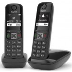 Р/Телефон Dect Gigaset AS690 DUO RUS черный (труб. в компл.:2шт) АОН