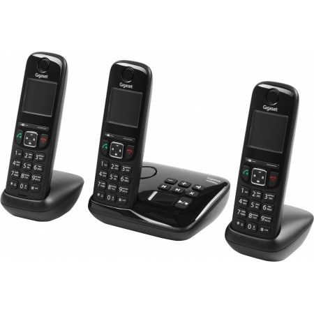 Р/Телефон Dect Gigaset AS690A Trio RUS черный (труб. в компл.:3шт) автооветчик АОН