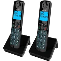 Р/Телефон Dect Alcatel S250 Duo ru black черный (труб. в компл.:2шт) АОН