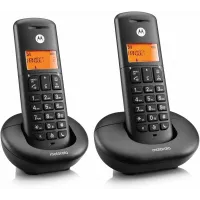Р/Телефон Dect Motorola E202 черный (труб. в компл.:2шт) АОН