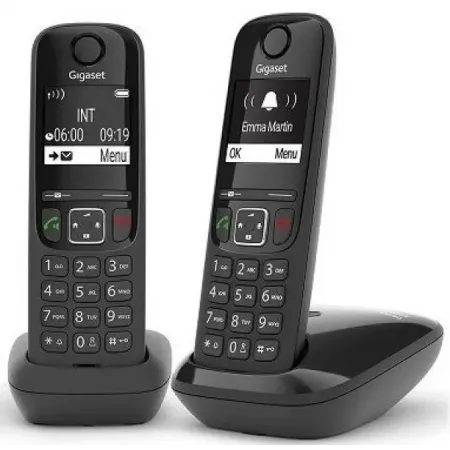 Р/Телефон Dect Gigaset AS690 DUO черный (труб. в компл.:2шт) АОН