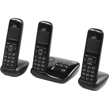 Р/Телефон Dect Gigaset AS690A Trio черный (труб. в компл.:3шт) автооветчик АОН