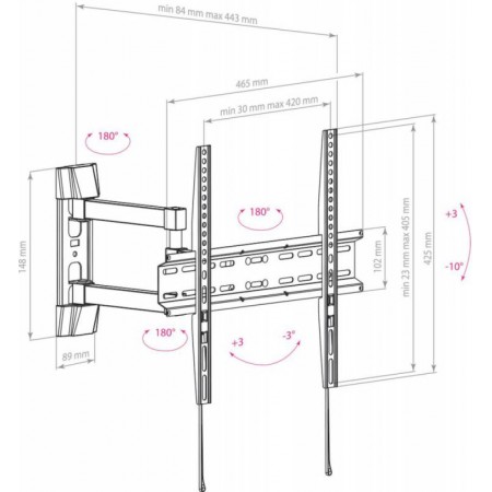 Кронштейн для телевизора Arm Media LCD-414 черный 26"-55" макс.35кг настенный поворот и наклон