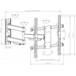 Кронштейн для телевизора Arm Media PARAMOUNT-40 черный 26"-65" макс.50кг настенный поворот и наклон