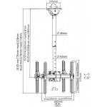 Кронштейн для телевизора Arm Media LCD-1850 черный 26"-65" макс.90кг потолочный поворот и наклон
