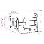 Кронштейн для телевизора Kromax DIX-22 черный 15"-48" макс.35кг настенный поворотно-выдвижной и наклонный