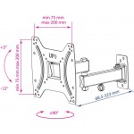 Кронштейн для телевизора Kromax OPTIMA-204 черный 15"-42" макс.25кг настенный поворотно-выдвижной и наклонный