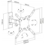 Кронштейн для телевизора Ultramounts UM864W белый 13"-42" макс.20кг настенный поворотно-выдвижной и наклонный