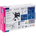 Кронштейн для телевизора Kromax DIX-13 черный 15"-42" макс.20кг настенный поворотно-выдвижной и наклонный