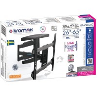 Кронштейн для телевизора Kromax ATLANTIS-60 черный 26"-65" макс.40кг настенный поворотно-выдвижной и наклонный Кронштейн для телевизора Kromax ATLANTIS-60 черный 26"-65" макс.40кг настенный поворотно-выдвижной и наклонный