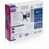 Кронштейн для телевизора Kromax OPTIMA-404 черный 15"-55" макс.35кг настенный поворотно-выдвижной и наклонный
