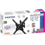 Кронштейн для телевизора Kromax DIX-25 черный 24"-55" макс.20кг настенный поворотно-выдвижной и наклонный