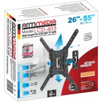 Кронштейн для телевизора Arm Media LCD-403 new черный 26"-55" макс.30кг настенный поворот и наклон Кронштейн для телевизора Arm Media LCD-403 new черный 26"-55" макс.30кг настенный поворот и наклон